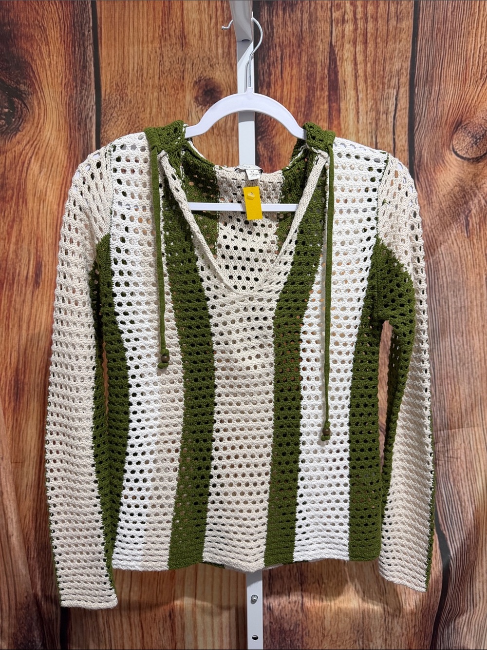 Cato Open Crochet Hooded Sweater Size M